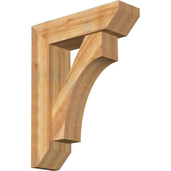 Ekena Millwork Westlake Slat Rough Sawn Bracket w/ Offset Brace, Western Red Cedar, 8"W x 28"D x 36"H BKT0806X28X36WTL06RWR - main